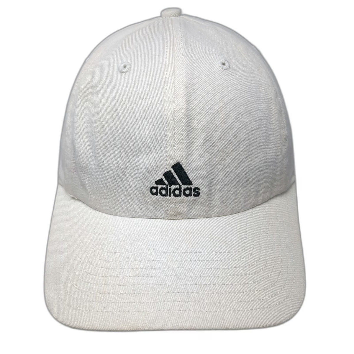 Adidas Baseball Cap White One Size Adjustable Embroidered Logo Slideback Hat