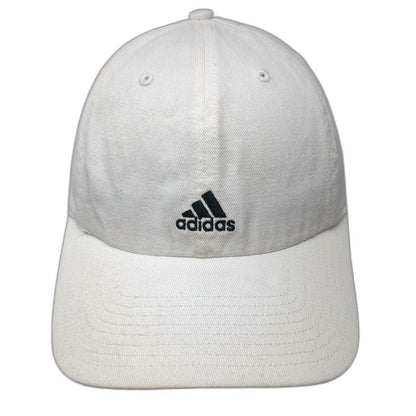 Adidas Baseball Cap White One Size Adjustable Embroidered Logo Slideback Hat