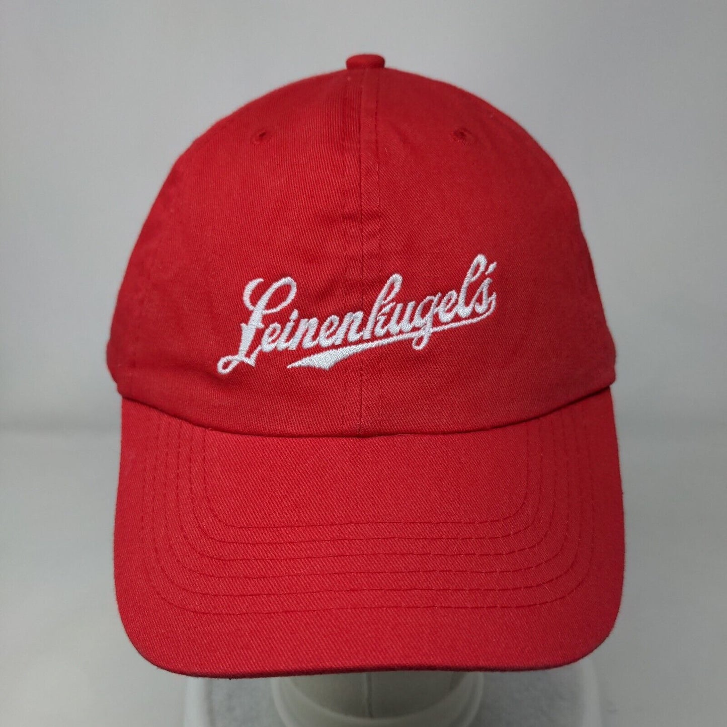 Leinenkugel's Slideback Hat Red One Size Adjustable Embroidered Vented Holes