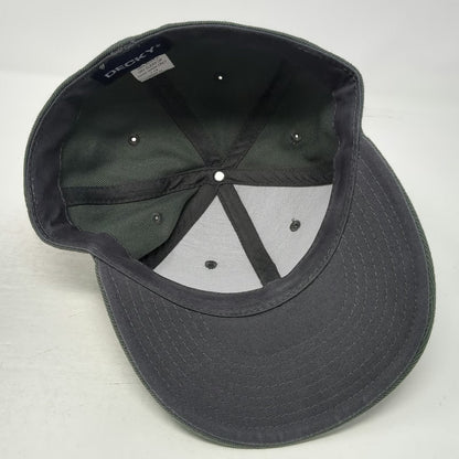 Decky Baseball Cap Gray 7 1/4 Fitted 6-Panel Flat Brim Solid Hat