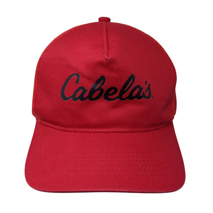 Cabela's Snapback Trucker Hat Red One Size Mesh Back Bass Pro Shops