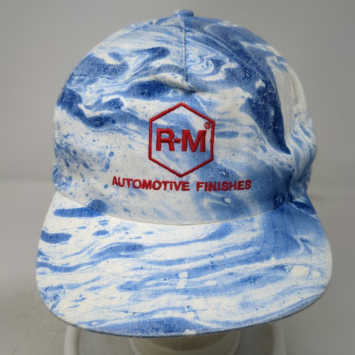 The Sportsman 5 Panel Blue White One Size R-M Automotive Finishes Snapback Hat