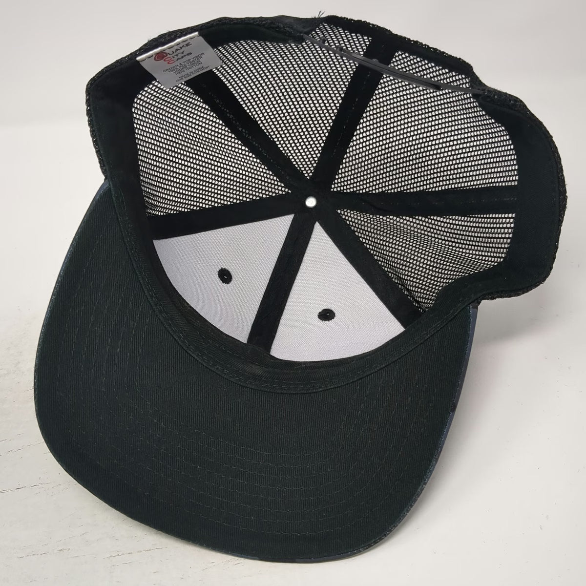 Quake City Caps Republic Services Trucker Hat Blue Camo One Size Mesh Snapback
