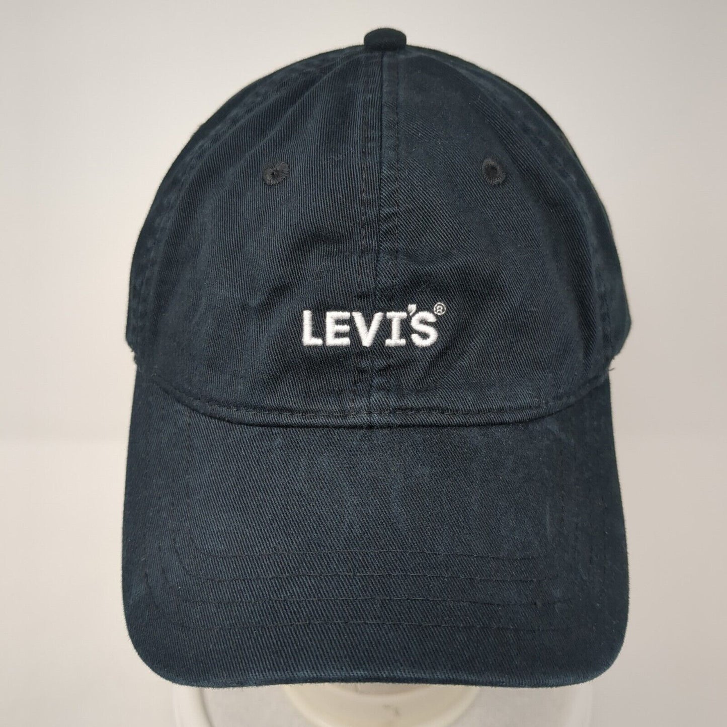 Levi's Snapback Hat Blue 58cm Adjustable Embroidered Solid 6 Panel