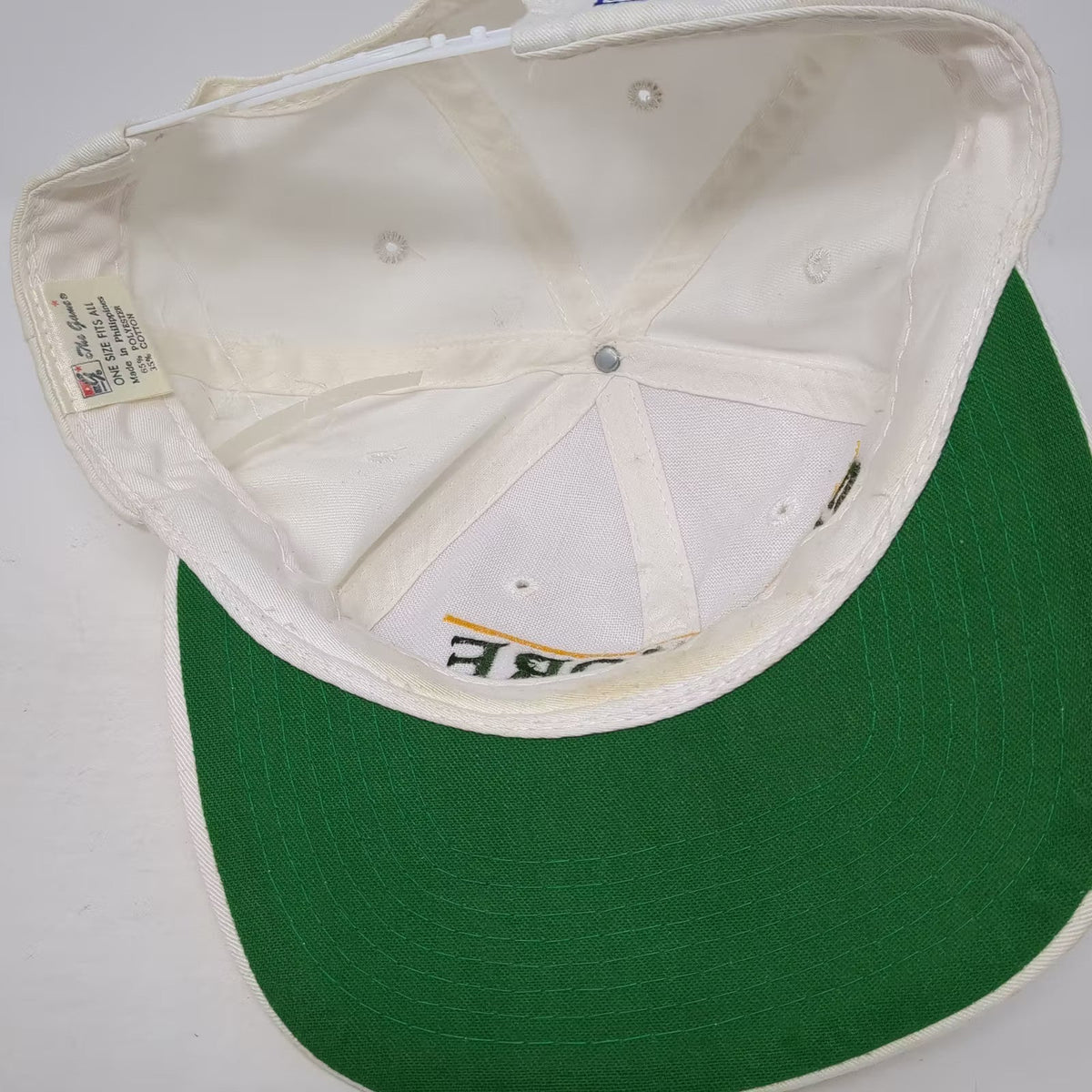 The Game Skidmore Thoroughbreds Diving Snapback Hat White Green OSFA Embroidered
