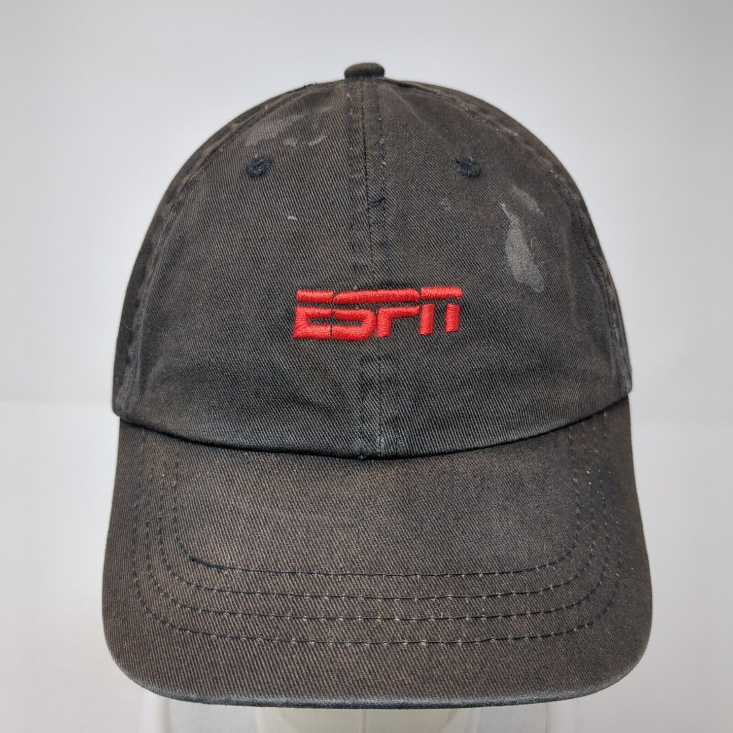 ESPN Slideback Baseball Cap Black One Size Adjustable Embroidered Legend