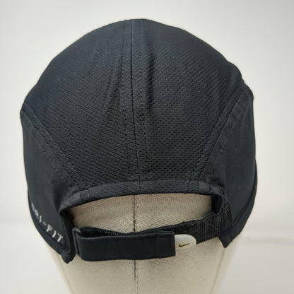 Nike Baseball Cap Black One Size Dri-FIT Featherlight Hat Swoosh Strapback Mesh