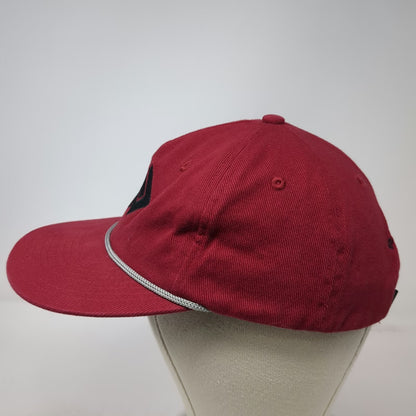 No Star Supply Co 5 Panel Red Hat One Size Rope Strapback Geometric Logo Cotton