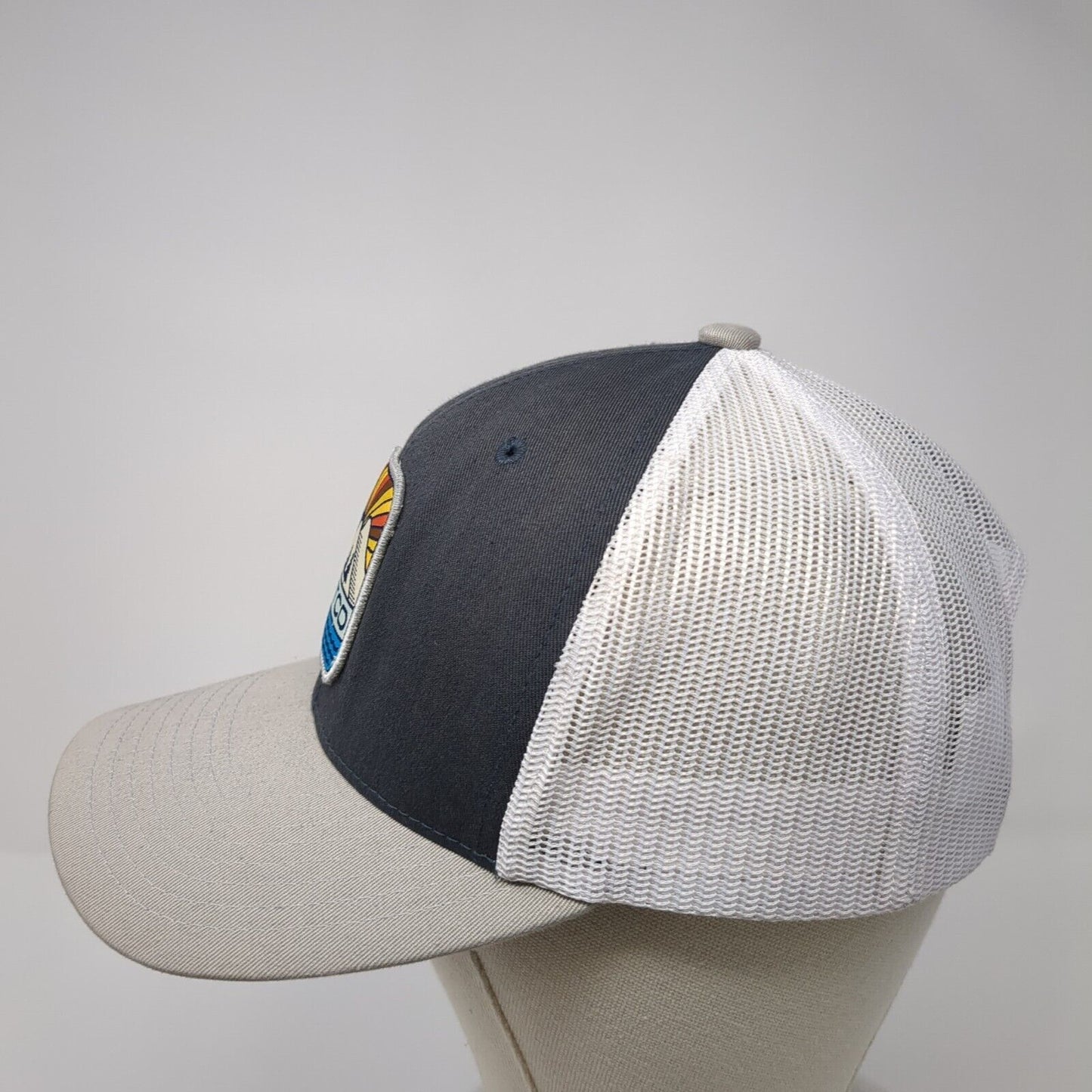 AFTCO Snapback Trucker Hat Gray OS Adjustable Embroidered Mesh Back Yupoong