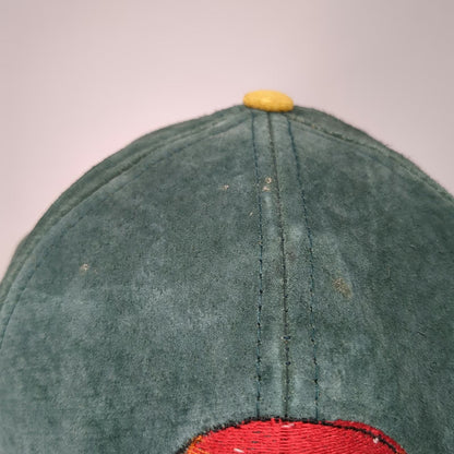 Perth Western Australia Green Baseball Cap One Size Leather Suede Hat Koala Swan