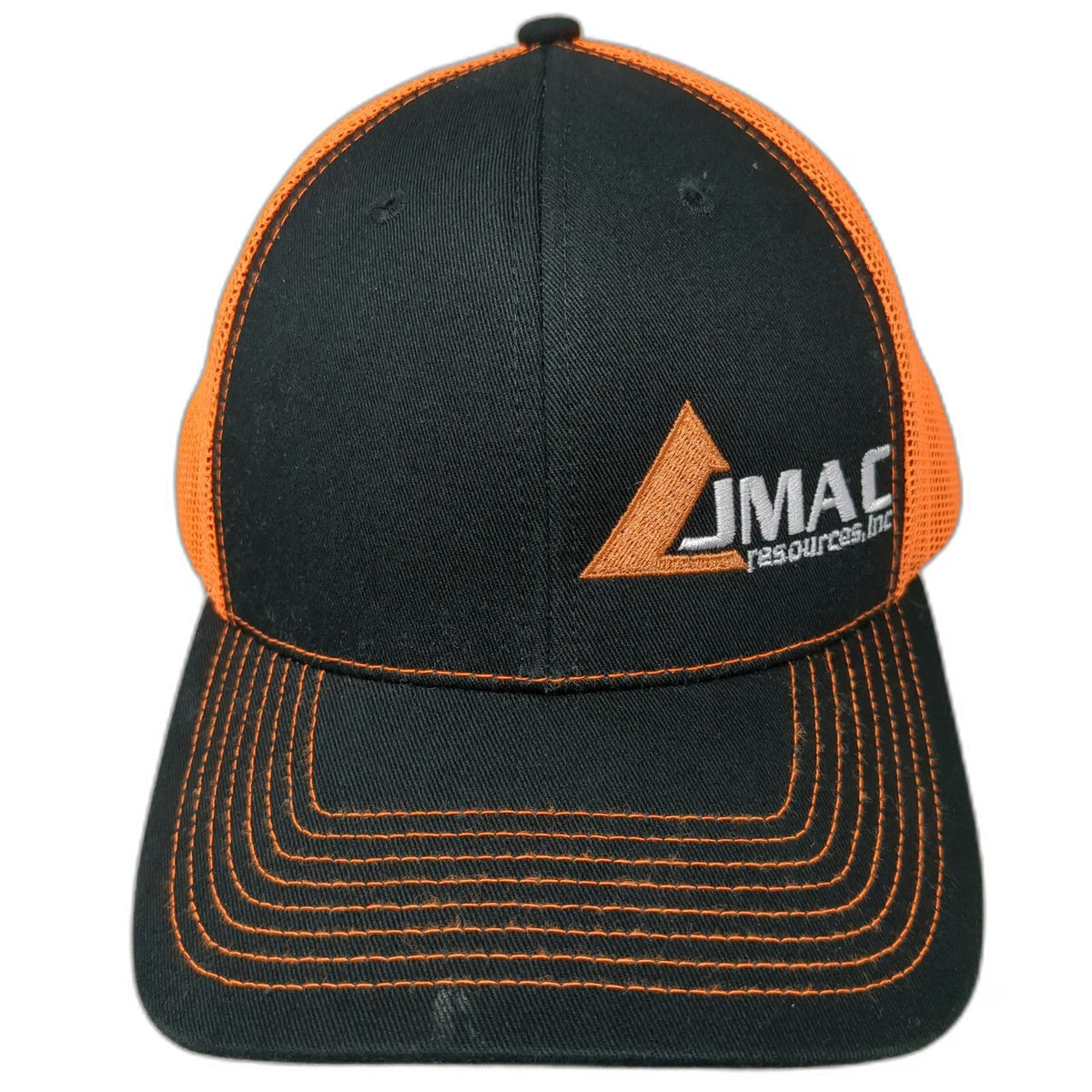Outdoor Cap Trucker Hat Black Orange One Size Mesh Snapback JMAC Resources Work