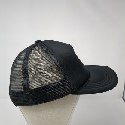 Eco Lounge 2004 Snapback Trucker Hat Black OS Distressed Mesh Back Habitats