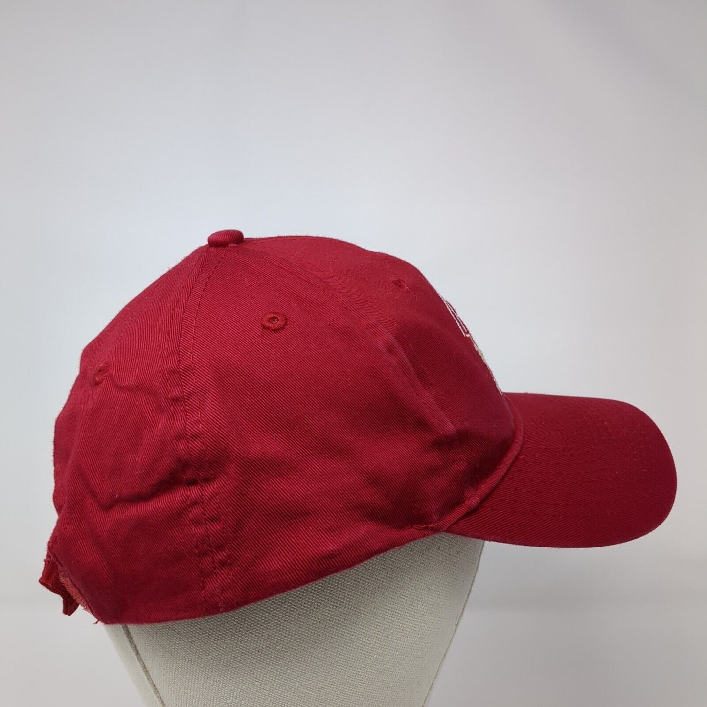 Brian Head Resort Strapback Hat Red OS Adjustable Embroidered Port & Company