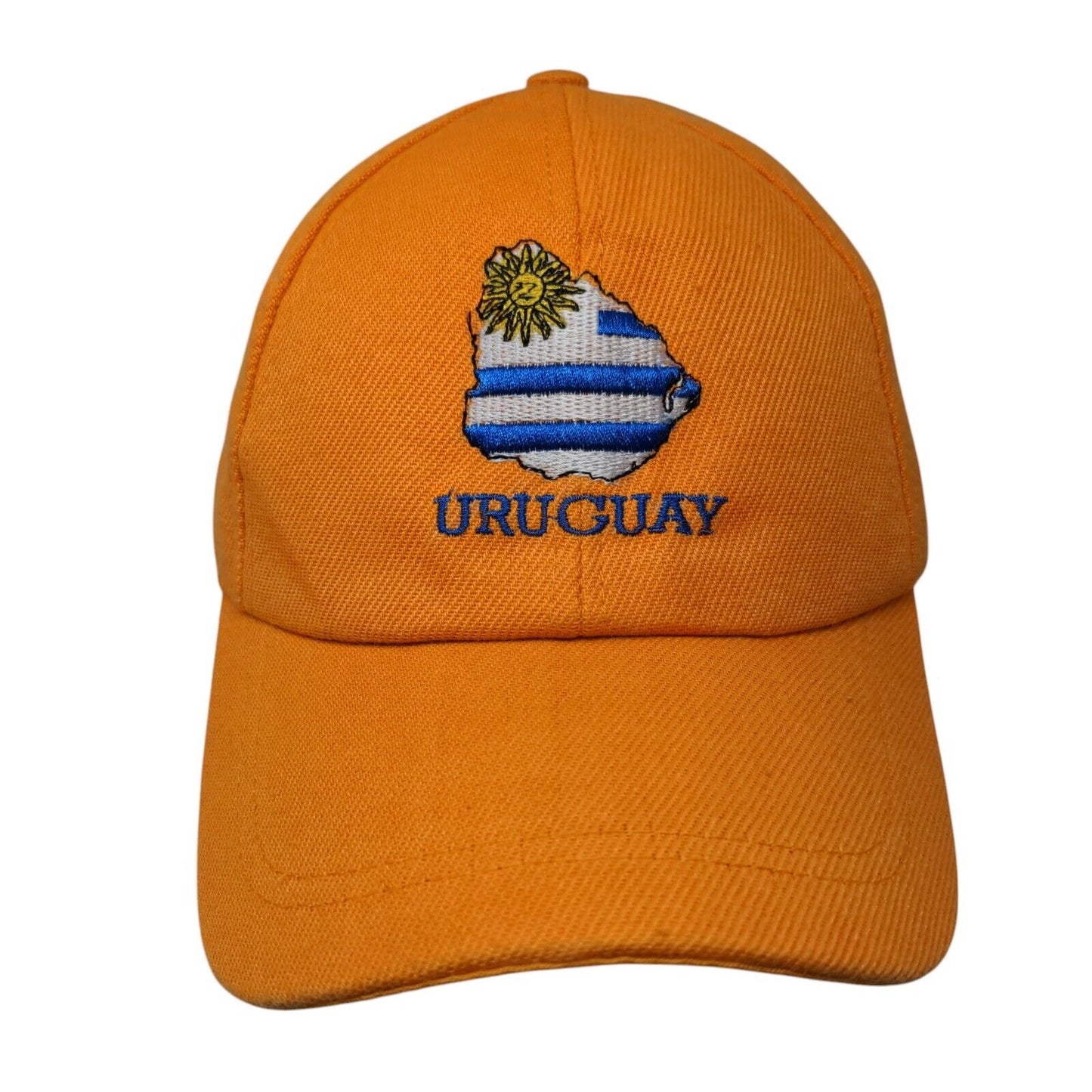 Flag of Uruguay Strapback Hat Orange OSFA Adjustable Embroidered