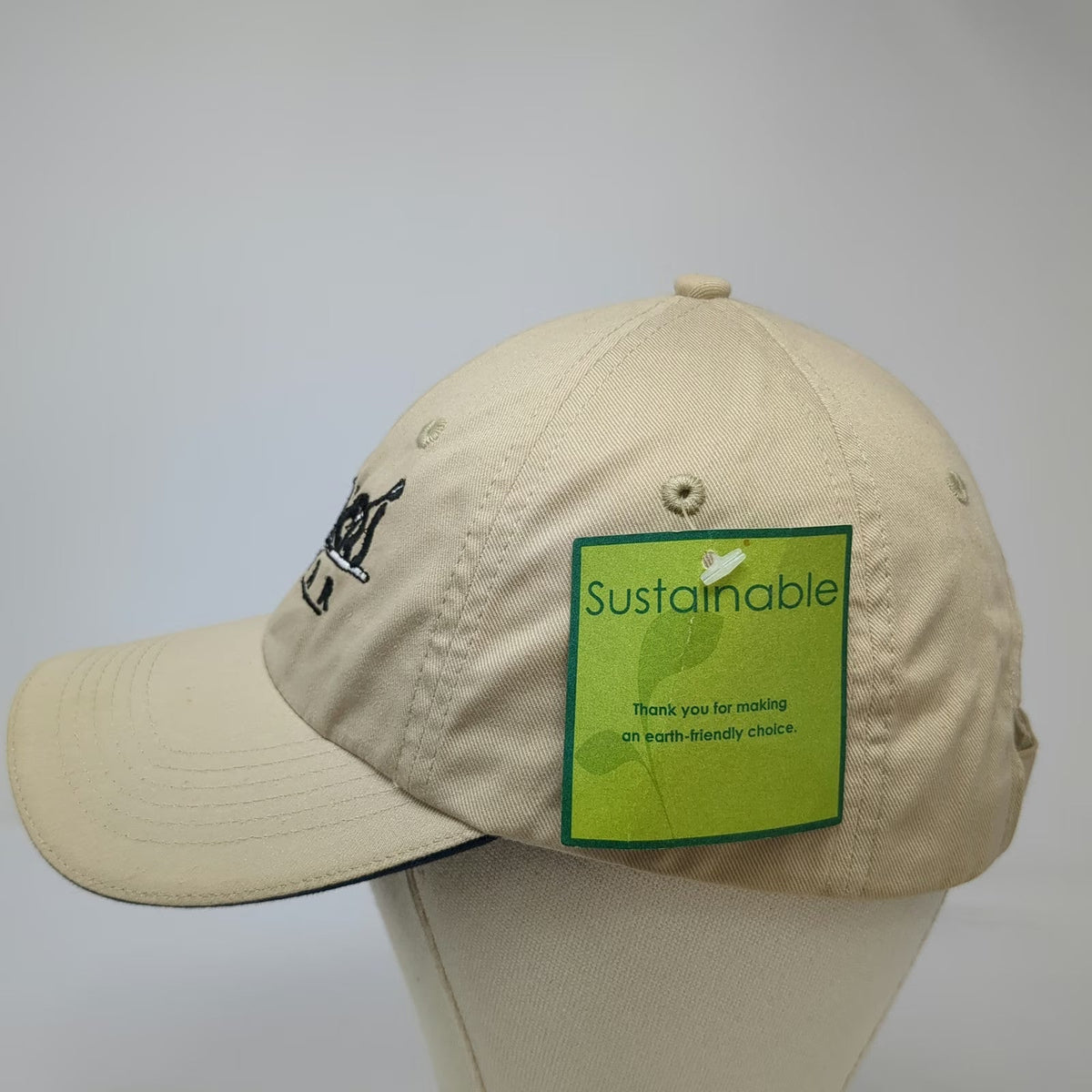Port Authority Baseball Cap Beige One Size 5 Corners Bar Bamboo Strapback Hat