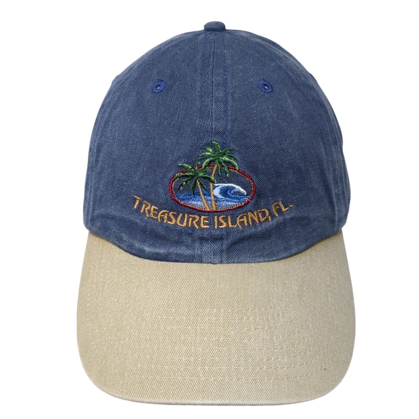Treasure Island FL Slideback Hat Multi One Size Adjustable Embroidered Cotton
