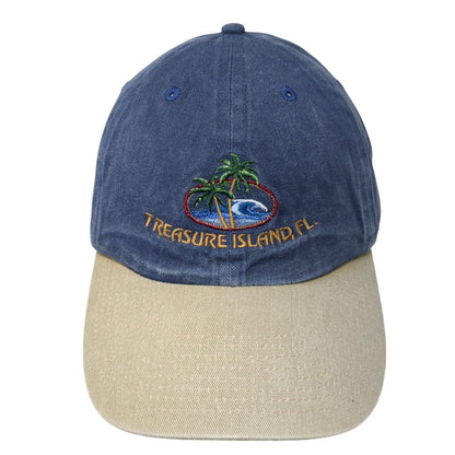 Treasure Island FL Slideback Hat Multi One Size Adjustable Embroidered Cotton
