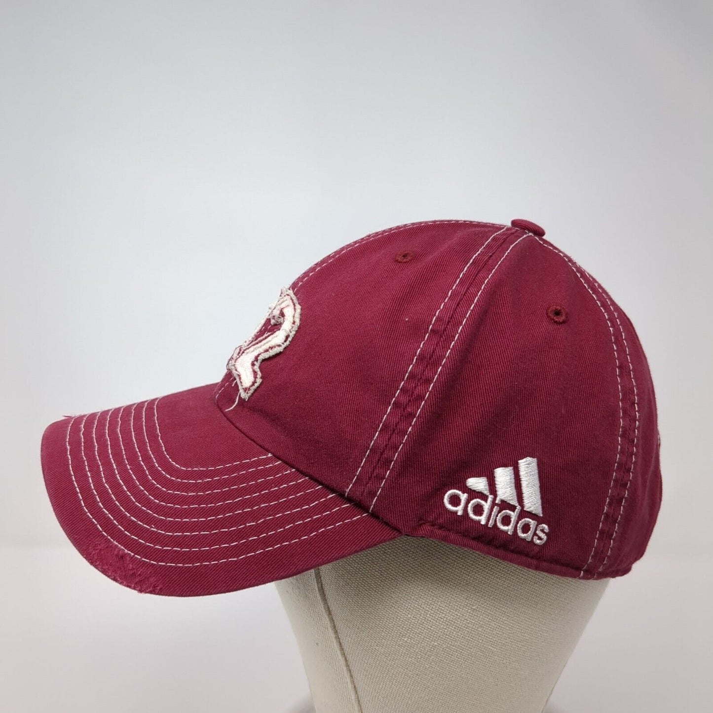 12 Adidas Slideback Hat Red One Size Adjustable Embroidered Distressed 6 Panel