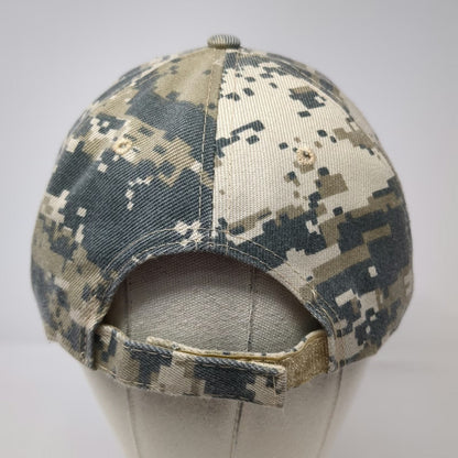 Baseball Cap Beige Gray OS Digital Camo USA Eagle Laurel Wreaths Patriot Hat