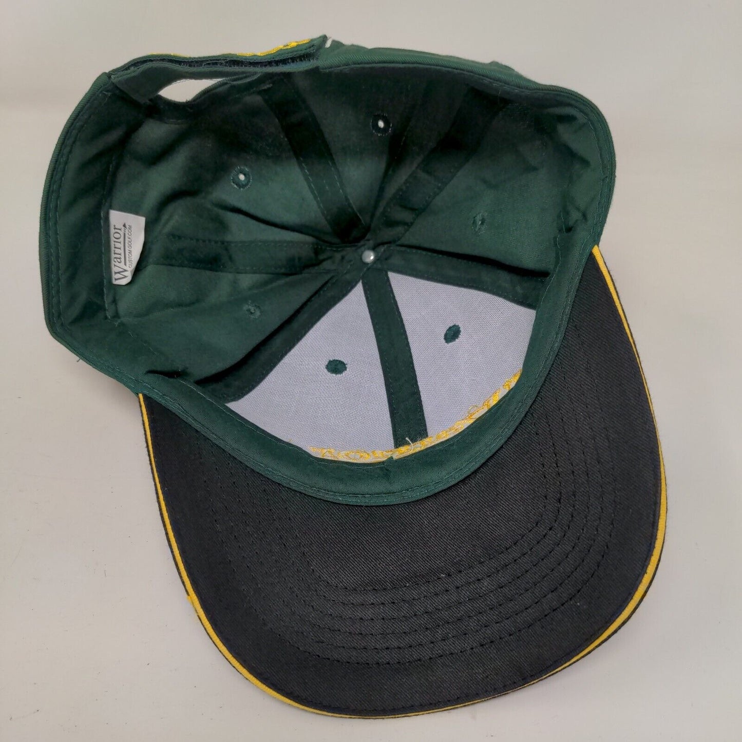 Warrior Custom Golf .Com Strapback Hat Green One Size Adjustable Embroidered