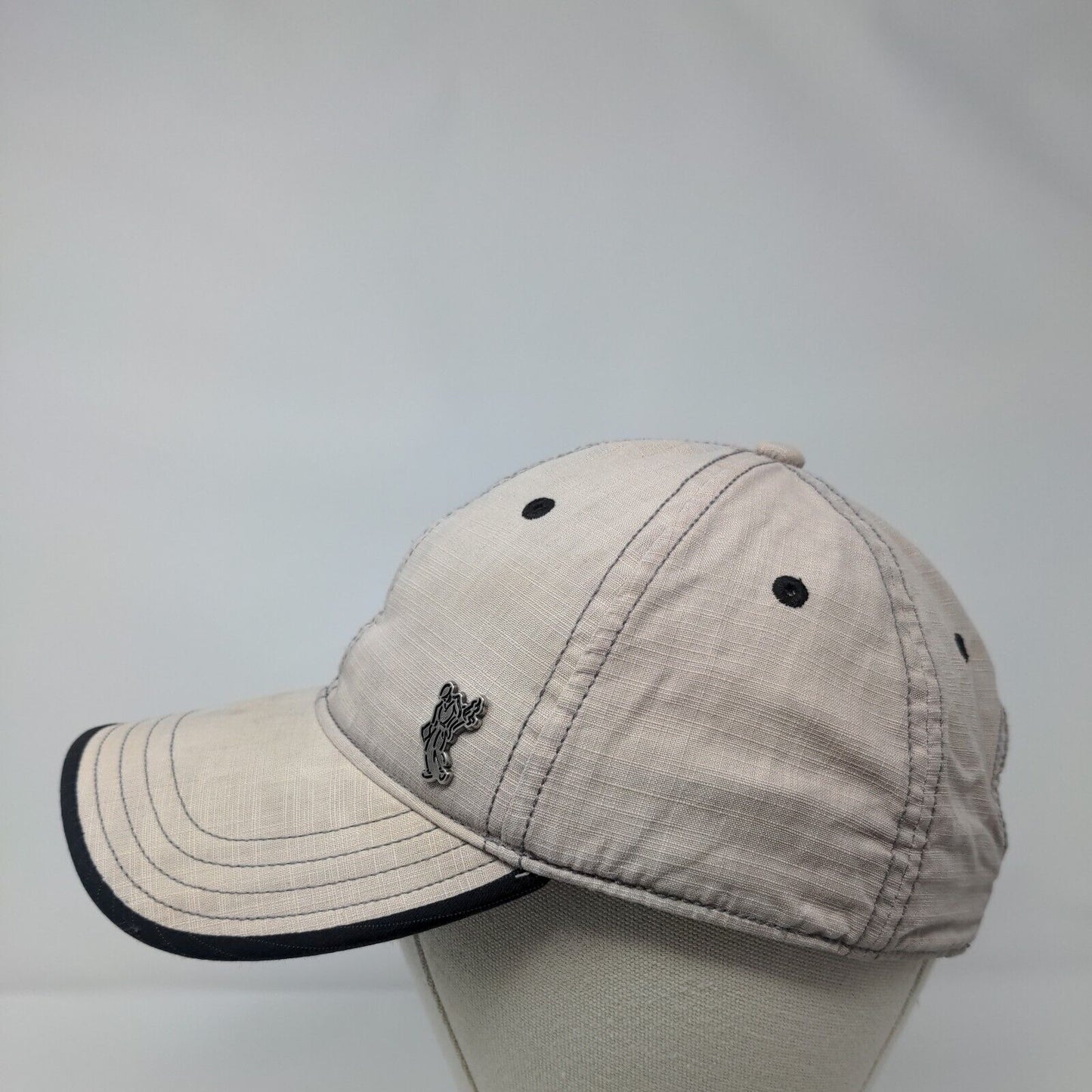 Ashworth Slideback Hat Tan OSFA Adjustable Solid 6 Panel Vent Holes