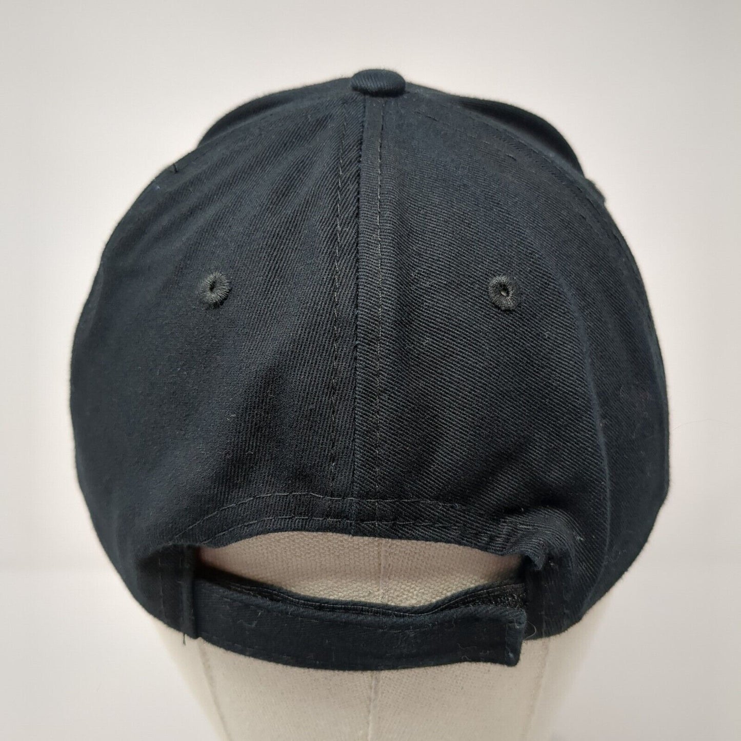 86 Lagoon Strapback Hat Black One Size Adjustable Solid Lucky 7 USA