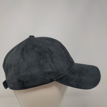 C.C Suede Strapback Hat Black One Size Adjustable 6 Panel Solid Blank