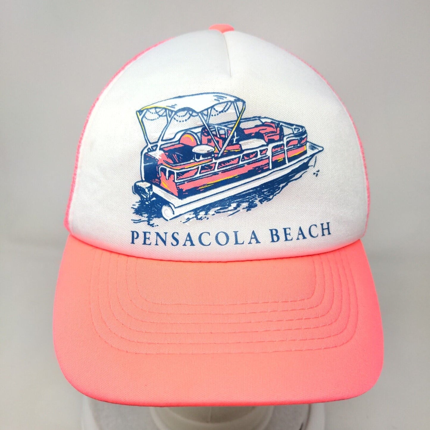 Pensacola Beach Snapback Mesh Back Trucker Hat Pink One Size Lucky 7