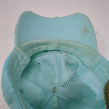 KB ETHOS Vintage Strapback Trucker Hat Ponytail Blue One Size Mesh Back