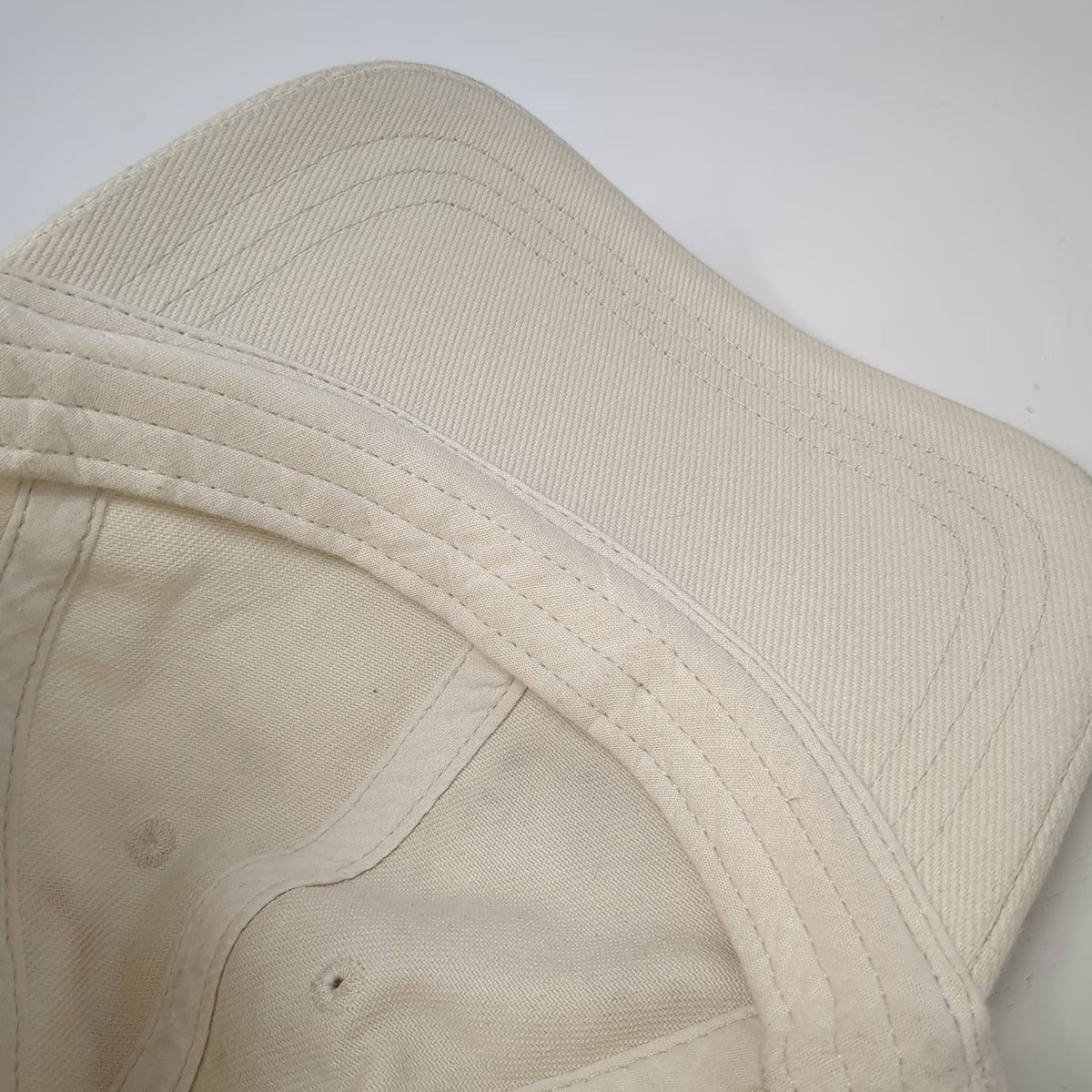 J. Crew Baseball Cap Beige One Size Leather Strapback Brass Buckle Cotton Hat