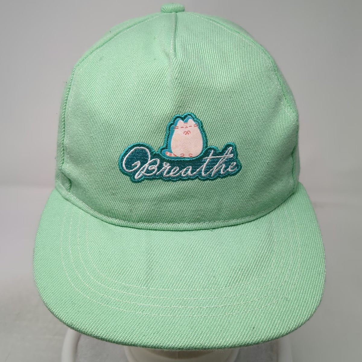 Pusheen 5 Panel Green One Size Breathe Cat Hat Adjustable Slideback Polyester