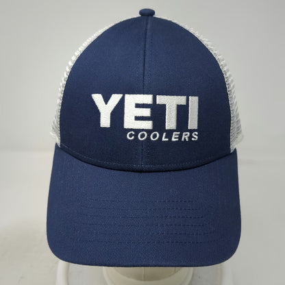 YETI Trucker Hat Blue One Size Mesh Back Snapback Built for the Wild Coolers