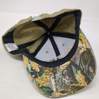 Green Baseball Cap One Size Elk-aholic Hunting Camo Brim Strapback Animal Hat