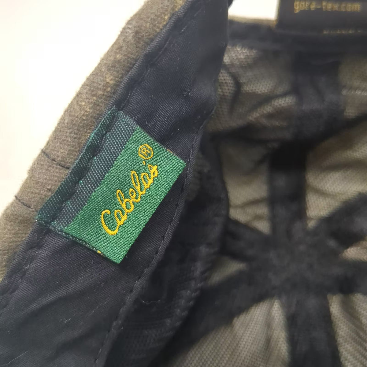 Cabela's Baseball Cap Brown Green Camo Gore-Tex Strapback Hat OS Vintage
