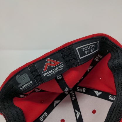 Letter C Catch Fitted Hat Red Youth 6 3/8-6 7/8 Embroidered Flexfit