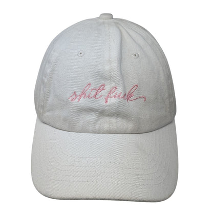 S**t F**k Slideback Baseball Cap White One Size Adjustable Embroidered 6 Panel