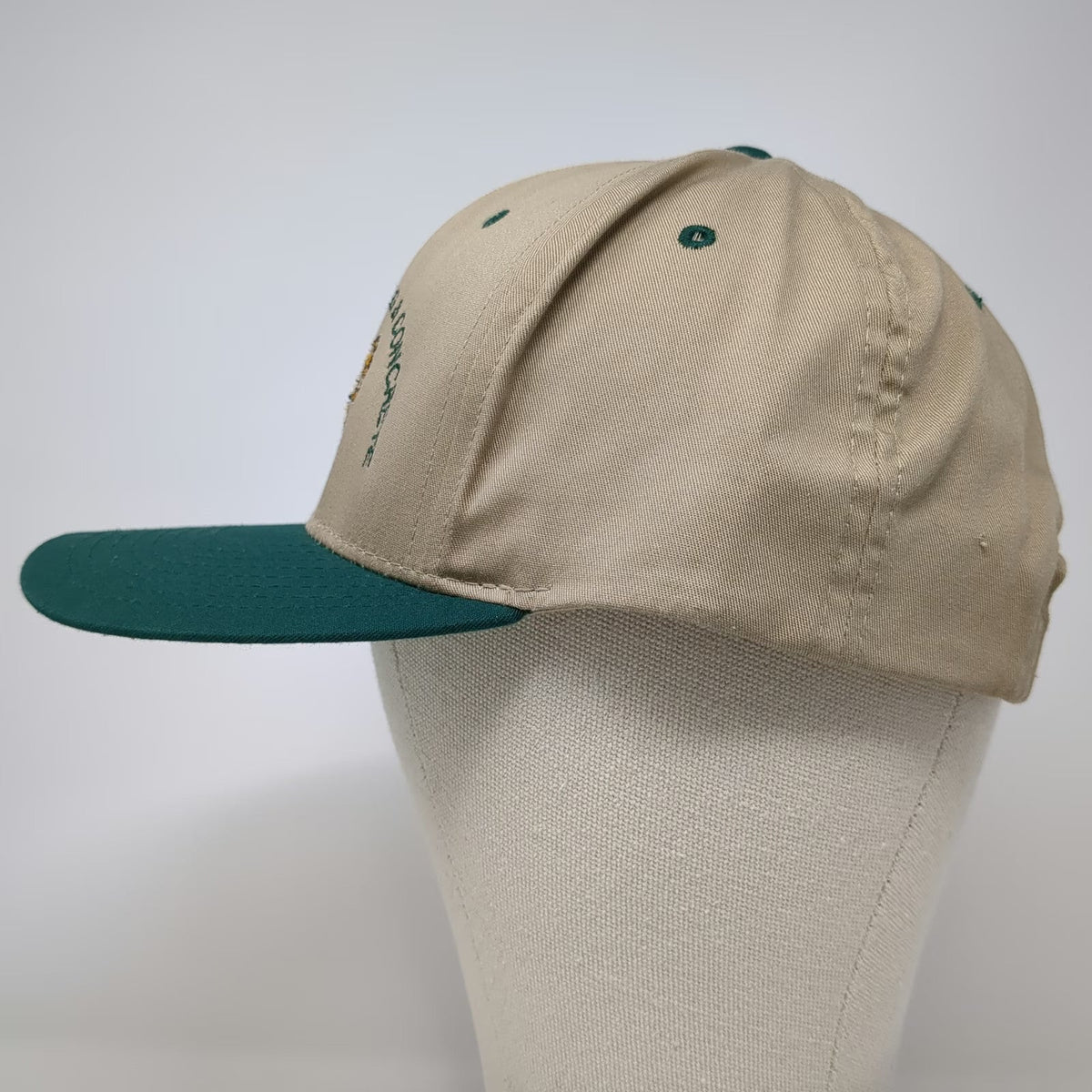Yupoong Snapback Beige Green Hat One Size Excavating Concrete Construction 2000