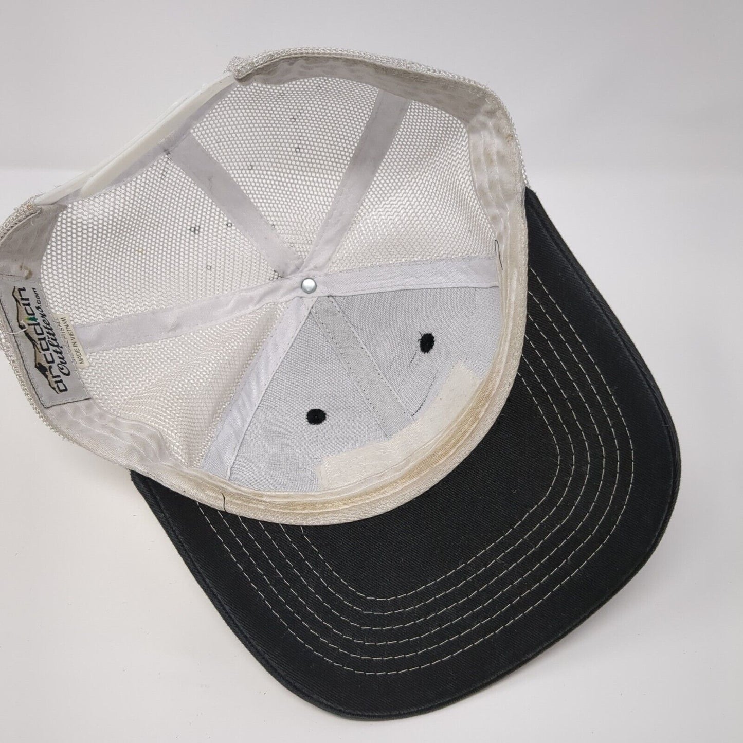 Bull American Flag Flat Bill Snapback Trucker Hat Black OSFA Adjustable 6 Panel