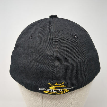 Cobra Fitted Hat Black One Size Adjustable Embroidered Vented Holes 6 Panel