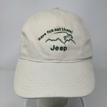 Have Fun Out There Jeep Slideback Hat Tan One Size Adjustable Embroidered Cotton