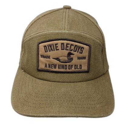 Dixie Decoys Baseball Cap Brown Cotton Canvas Leather Strapback Duck Patch Hat