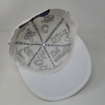 NY New York Boston City Hunter Fitted Hat White 7 1/4 Embroidered 6 Panel