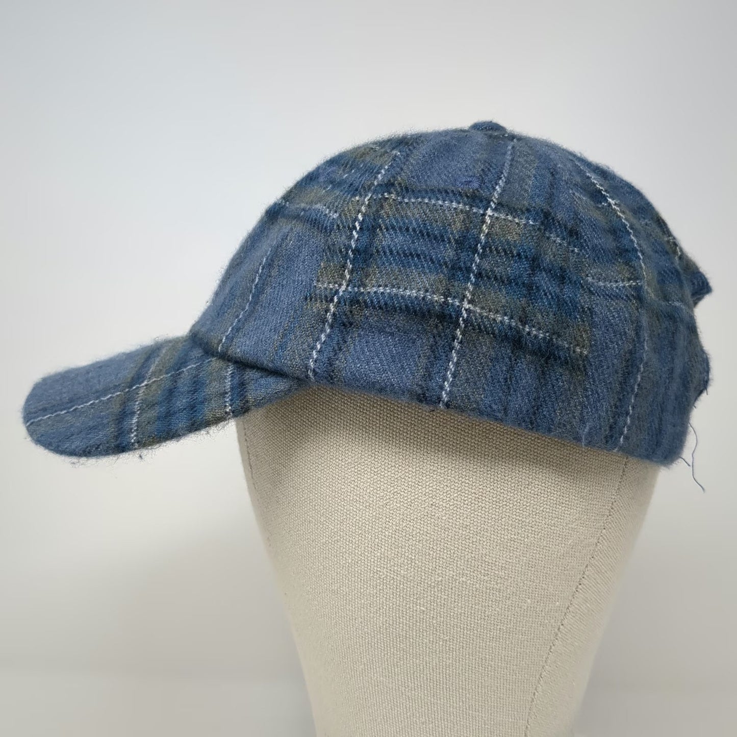 Target Plaid Baseball Cap Blue One Size Slideback Hat Checkered Pattern Fabric