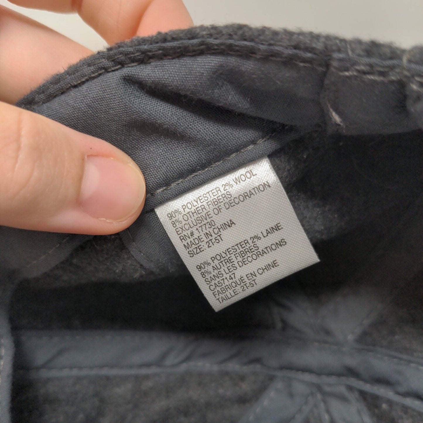 R Initial Toddler Fitted Hat Gray Size 2T-5T Stretch Patch Lightweight 6 Panel