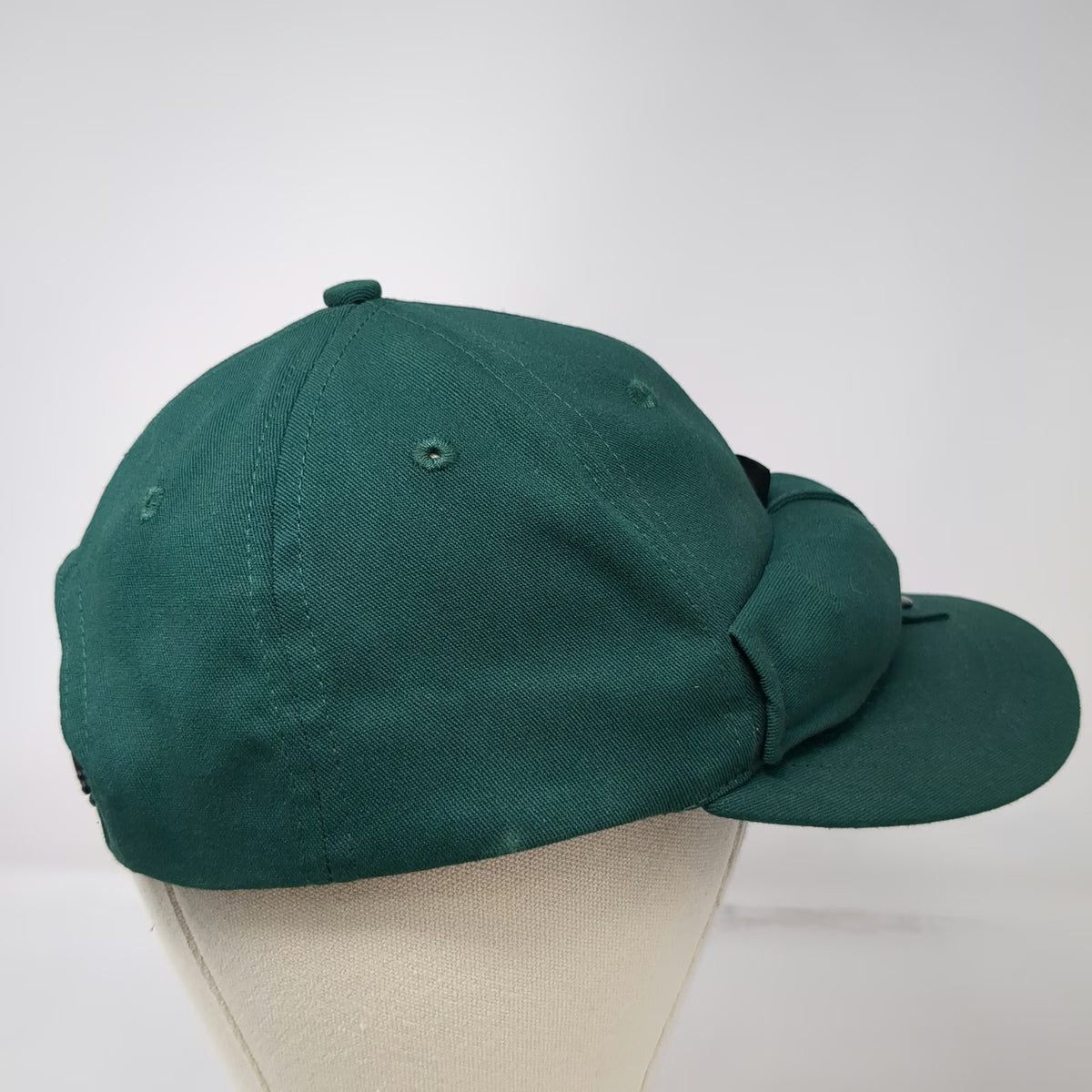 Bug Cap Snapback Hat Green One Size Padded Front Roll Made in Canada Adjustable