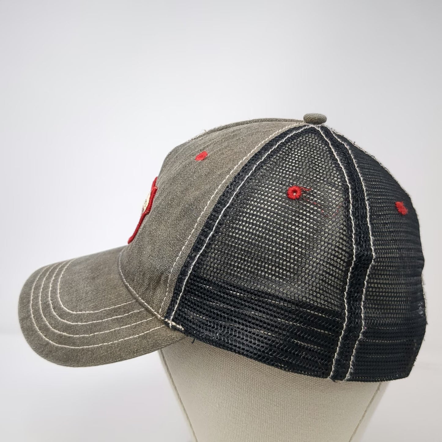 Timberland Trucker Hat Gray Black OS Snapback Mesh Patch Logo Shield Stitch