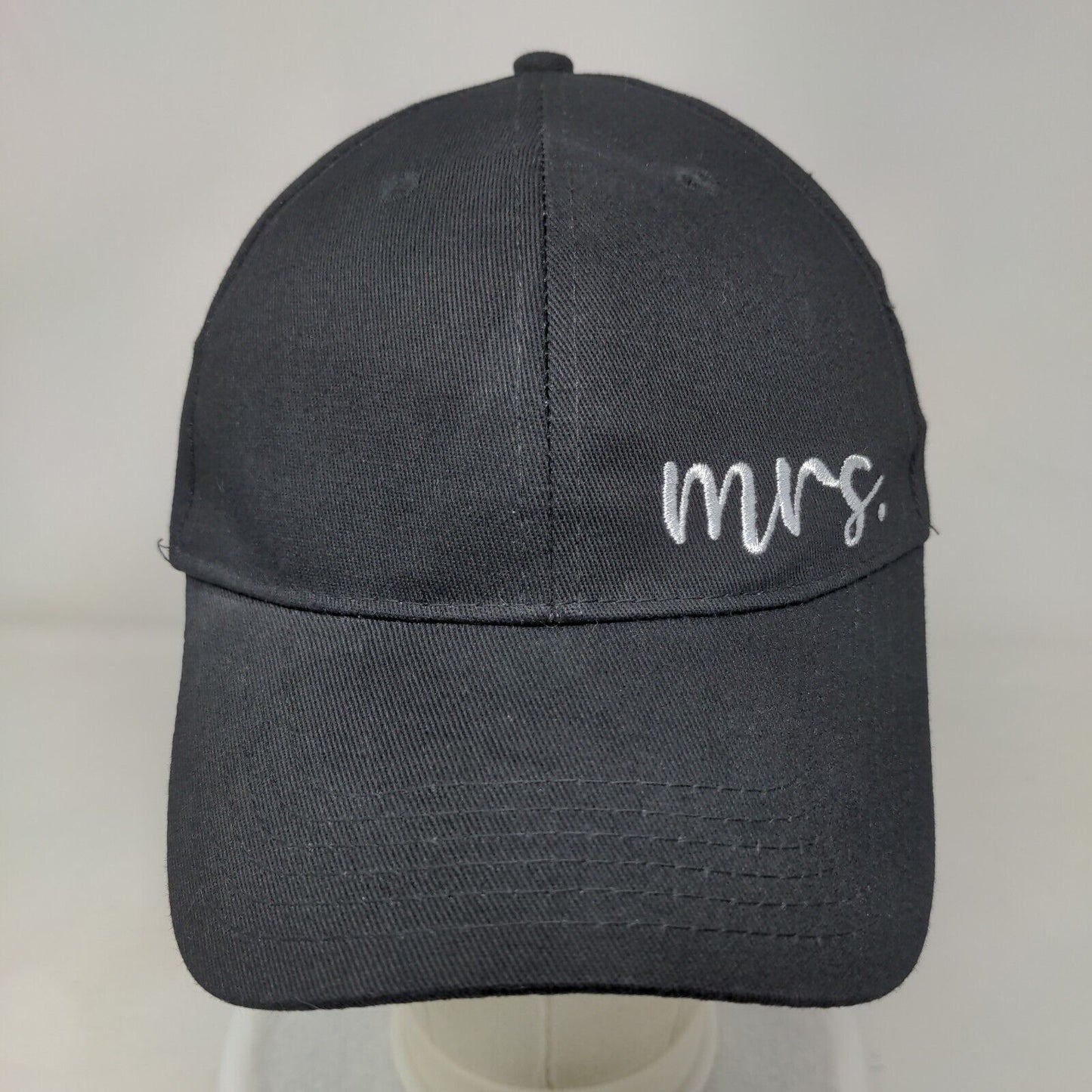 Mrs. Slideback Hat Black One Size Adjustable Embroidered 6 Panel