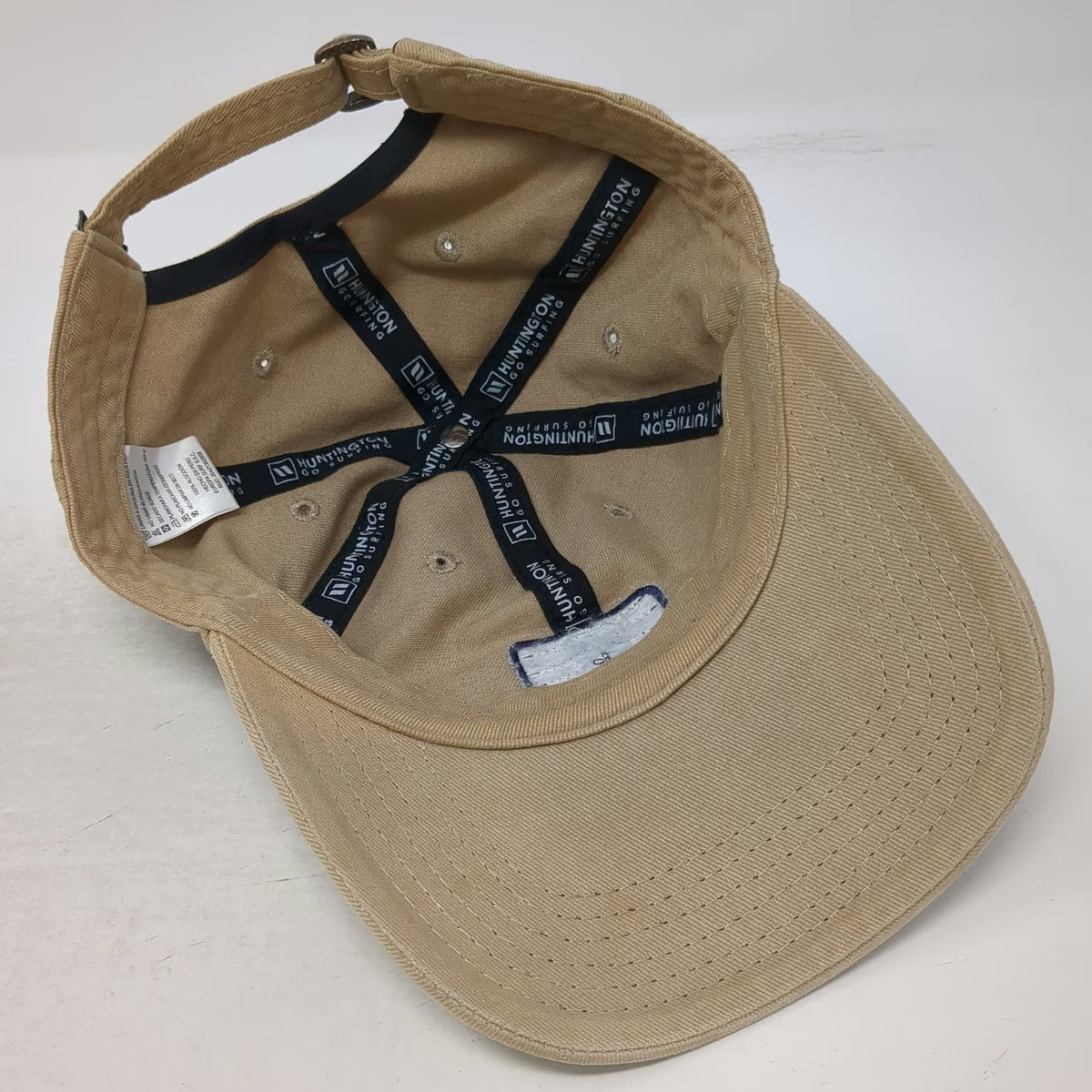 Huntington Go Surfing Baseball Cap Beige One Size Adjustable Cotton Patch Hat