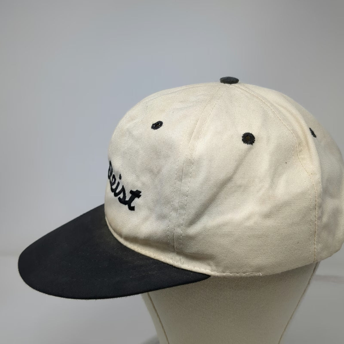 Titleist Texace Cap Beige Black L Embroidered Green Under Visor Hat Vintage