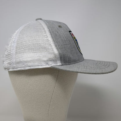 Ducks Unlimited Trucker Hat Gray One Size Snapback Mesh Shield Patch Flag Logo